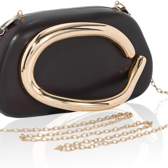 Women's PU Leather Evening Bag Clutch Purse Crossbody Shoulder Wedding